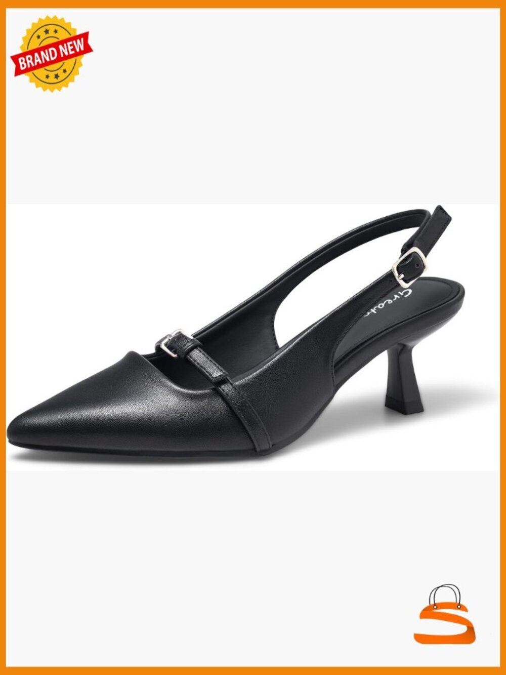 Pointed Toe Kitten Heel Slingback Dress Pumps - 2.5" Heel